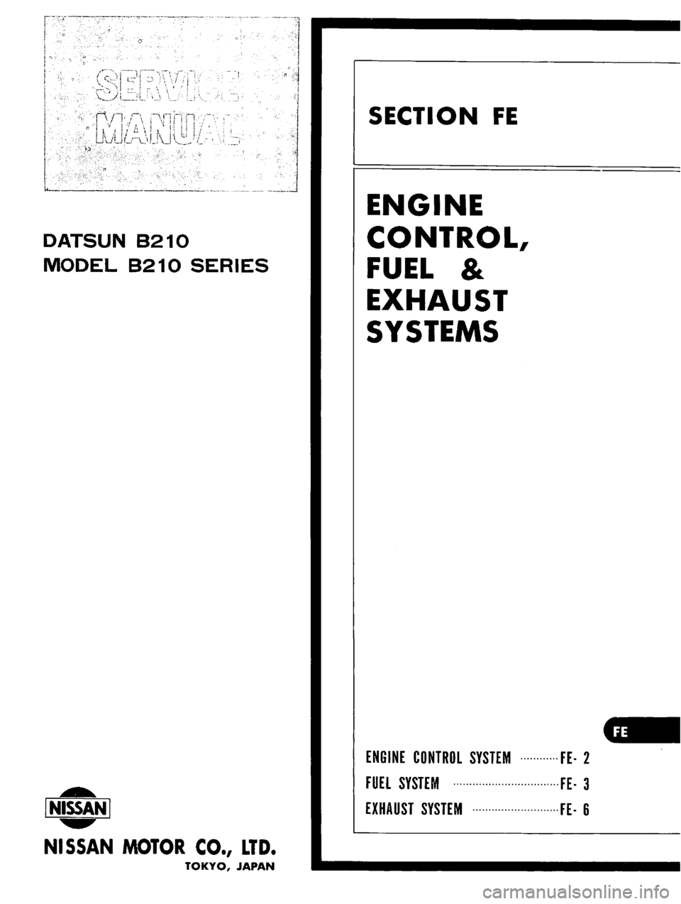 DATSUN B210 1976 Service Repair Manual DATSUN B210 1976 Service Repair Manual