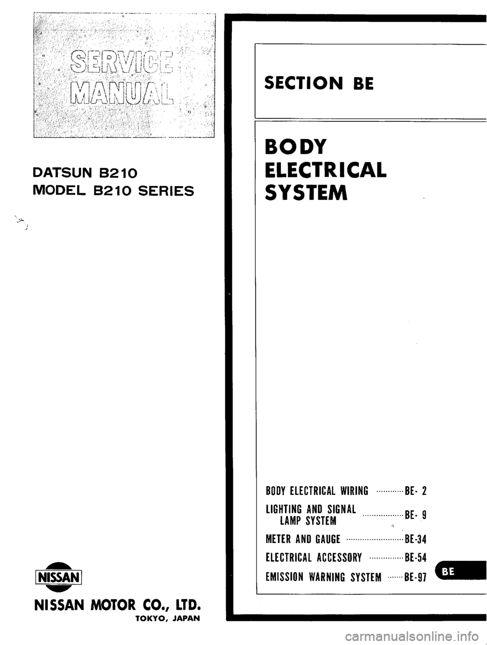 DATSUN B210 1976  Service Repair Manual 