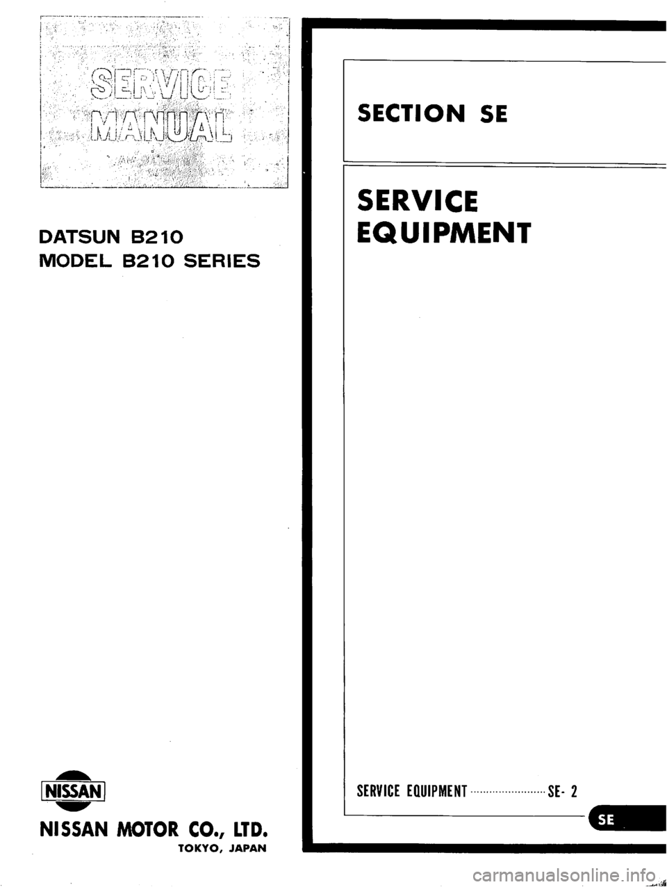 DATSUN B210 1976 Service Repair Manual DATSUN B210 1976 Service Repair Manual