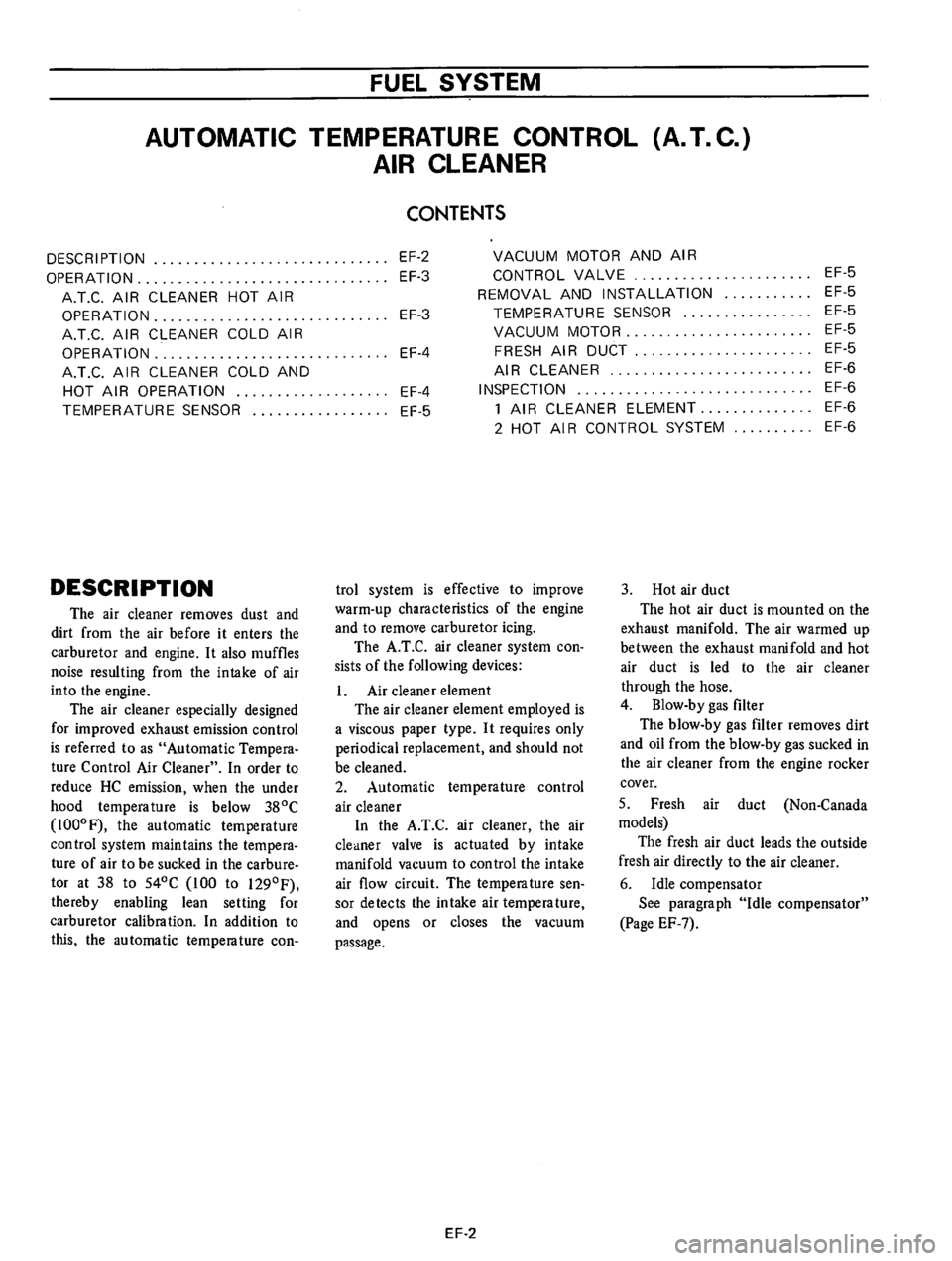 DATSUN B210 1976 Service Owners Manual DATSUN B210 1976 Service Owners Manual