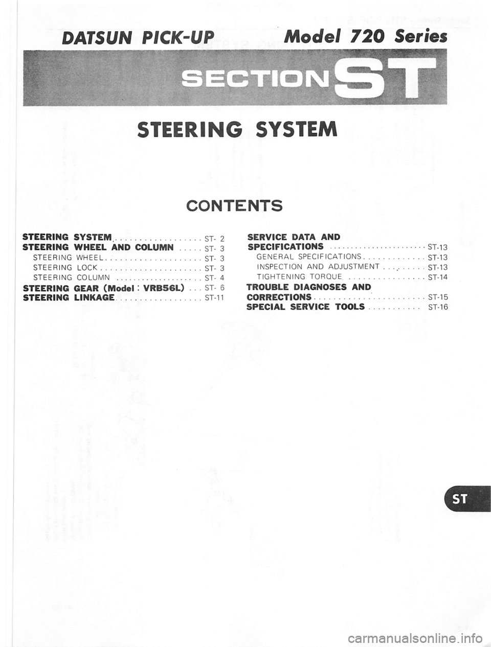 DATSUN PICK-UP 1980 Service Manual DATSUN PICK-UP 1980 Service Manual