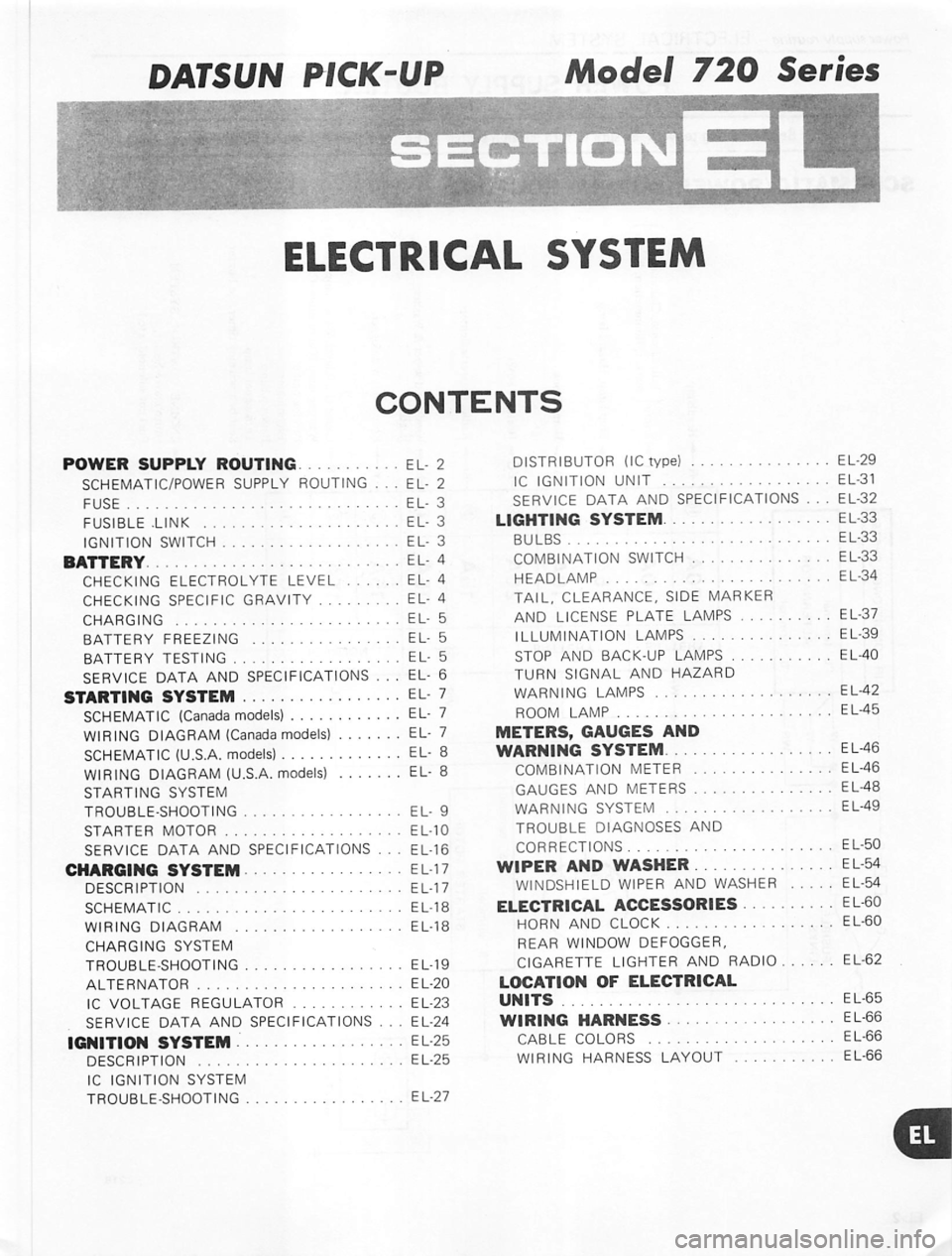 DATSUN PICK-UP 1980 Service Manual DATSUN PICK-UP 1980 Service Manual