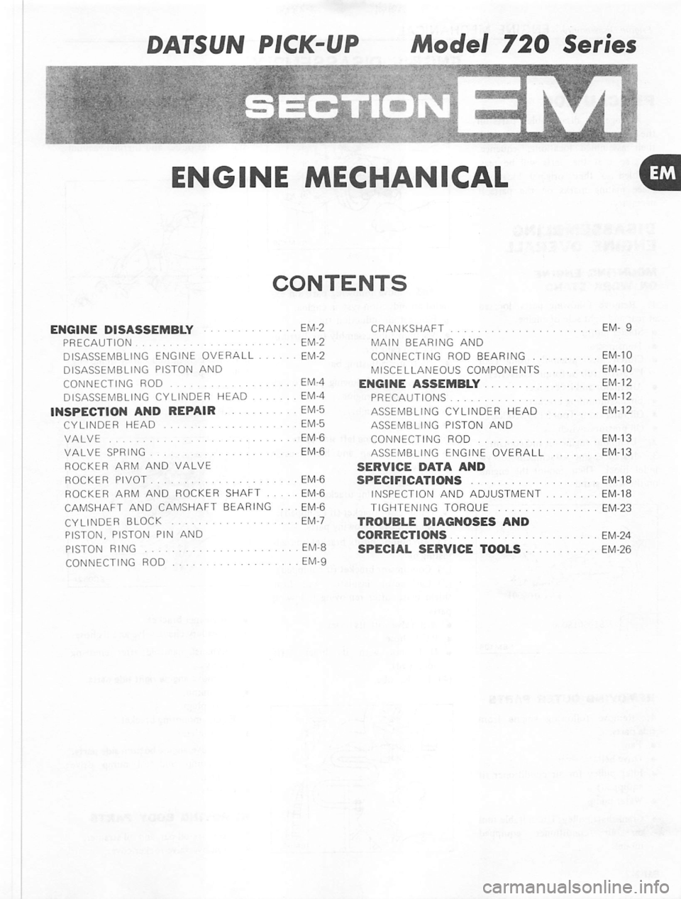 DATSUN PICK-UP 1980 Workshop Manual DATSUN PICK-UP 1980 Workshop Manual