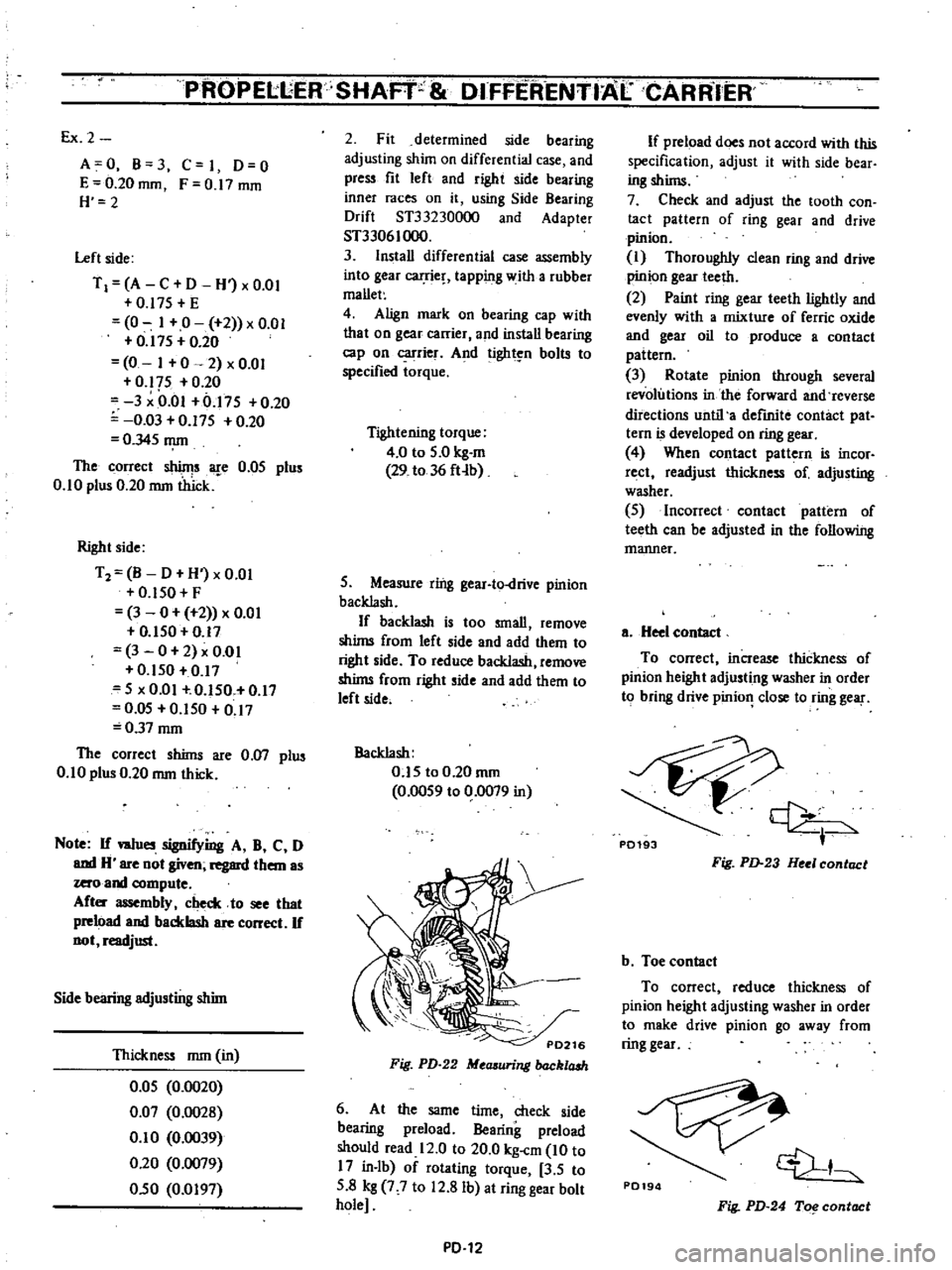 DATSUN PICK-UP 1977 Service Manual
PROPELLER
SHAFf
DIFFERENTIAL
CARR
IER
Ex
2
A
0
B
3
C
I
0
0
E
0
20
mOl
F
0
17
mOl
H
2
Left
side
T
I
A
C
D
H
x
om
0
17S
E
0
I
0
2
x
0
01
0
I7S
0
20
0
I DATSUN PICK-UP 1977 Service Manual
PROPELLER
SHAFf
DIFFERENTIAL
CARR
IER
Ex
2
A
0
B
3
C
I
0
0
E
0
20
mOl
F
0
17
mOl
H
2
Left
side
T
I
A
C
D
H
x
om
0
17S
E
0
I
0
2
x
0
01
0
I7S
0
20
0
I