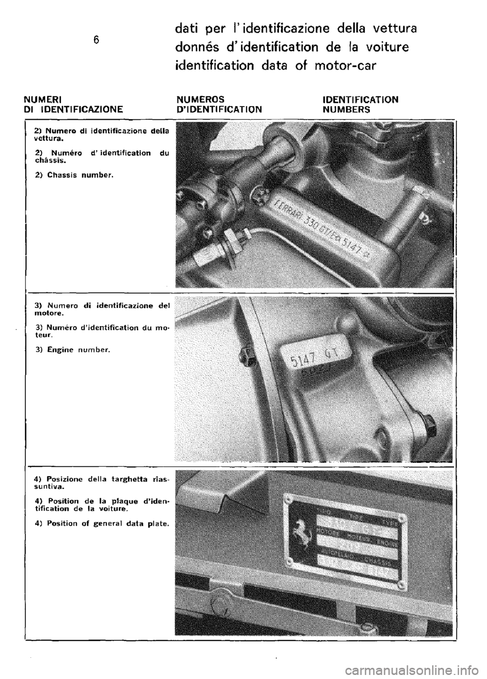 FERRARI 330 GT 1964 Owners Manual FERRARI 330 GT 1964 Owners Manual