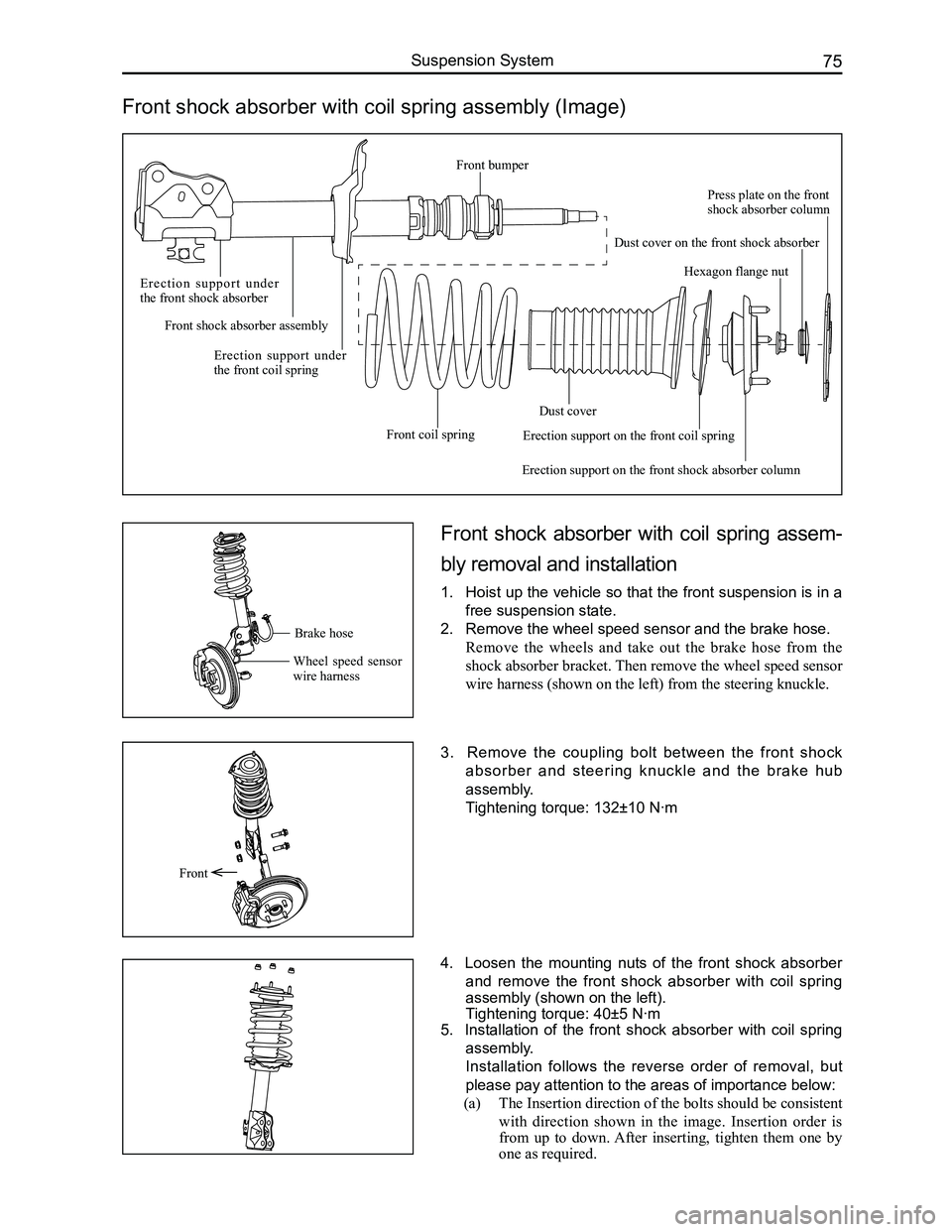 GREAT WALL FLORID 2008  Service Manual Downloaded from www.Manualslib.com manuals search engine 75Suspension System
Front shock absorber with coil spring assembly (Image)
Front  shock  absorber  with  coil  spring  assem-
bly removal and i