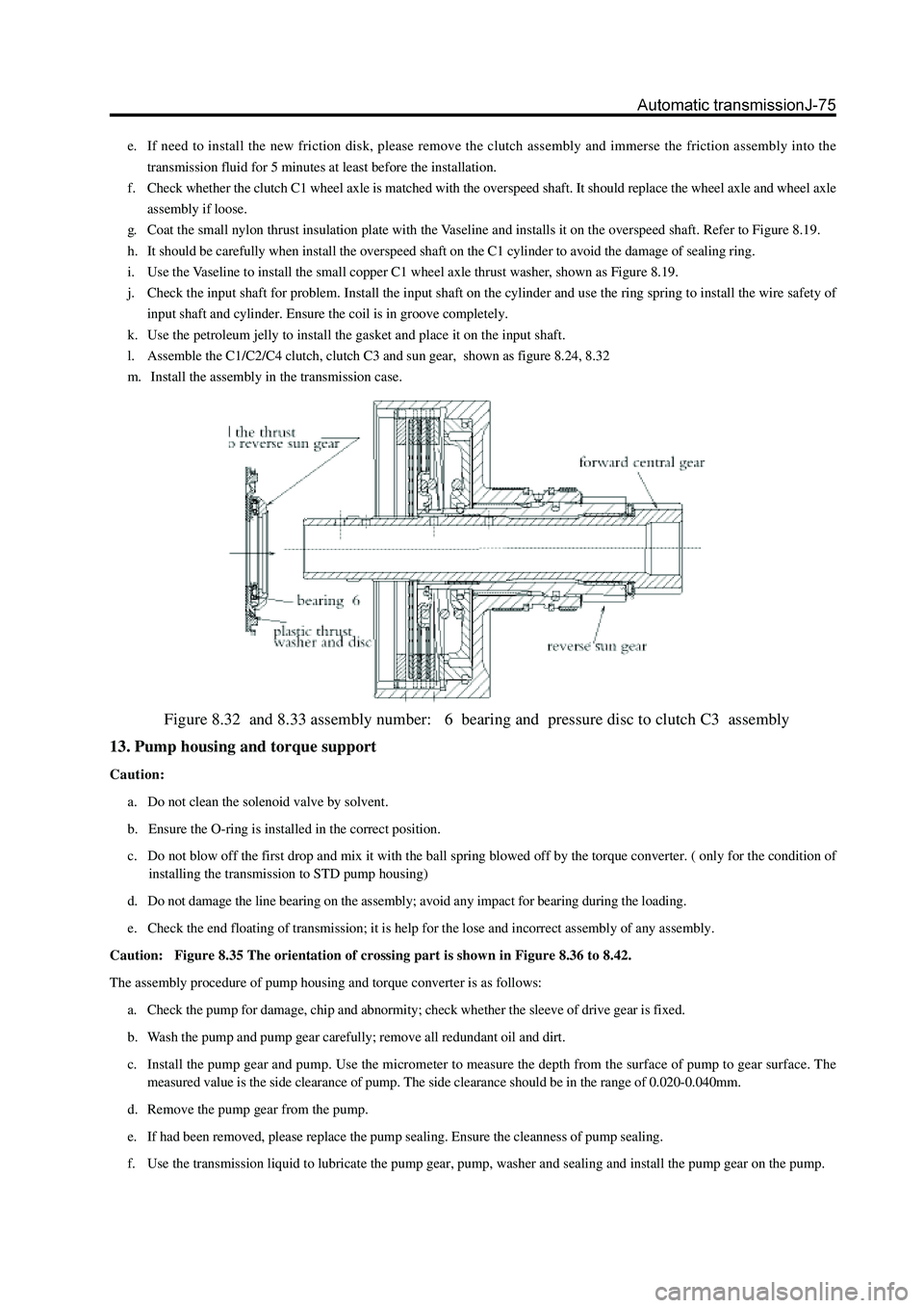 GREAT WALL HOVER 2006 Service Repair Manual e. If need to install the new friction disk, please remove the clutch assembly and immerse the friction assembly into the
transmission fluid for 5 minutes at least before the installation.
f. Check wh GREAT WALL HOVER 2006 Service Repair Manual e. If need to install the new friction disk, please remove the clutch assembly and immerse the friction assembly into the
transmission fluid for 5 minutes at least before the installation.
f. Check wh