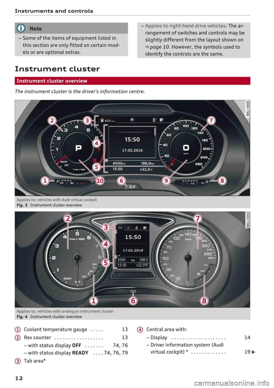 AUDI Q2 2021 Owner´s Manual
Instruments and controls
- Some of the items of equipment listed in
this section are only fitted on certain
mod
els or are optional extras.
- Applies to right-hand drive vehicles: The ar
ran AUDI Q2 2021 Owner´s Manual
Instruments and controls
- Some of the items of equipment listed in
this section are only fitted on certain
mod
els or are optional extras.
- Applies to right-hand drive vehicles: The ar
ran