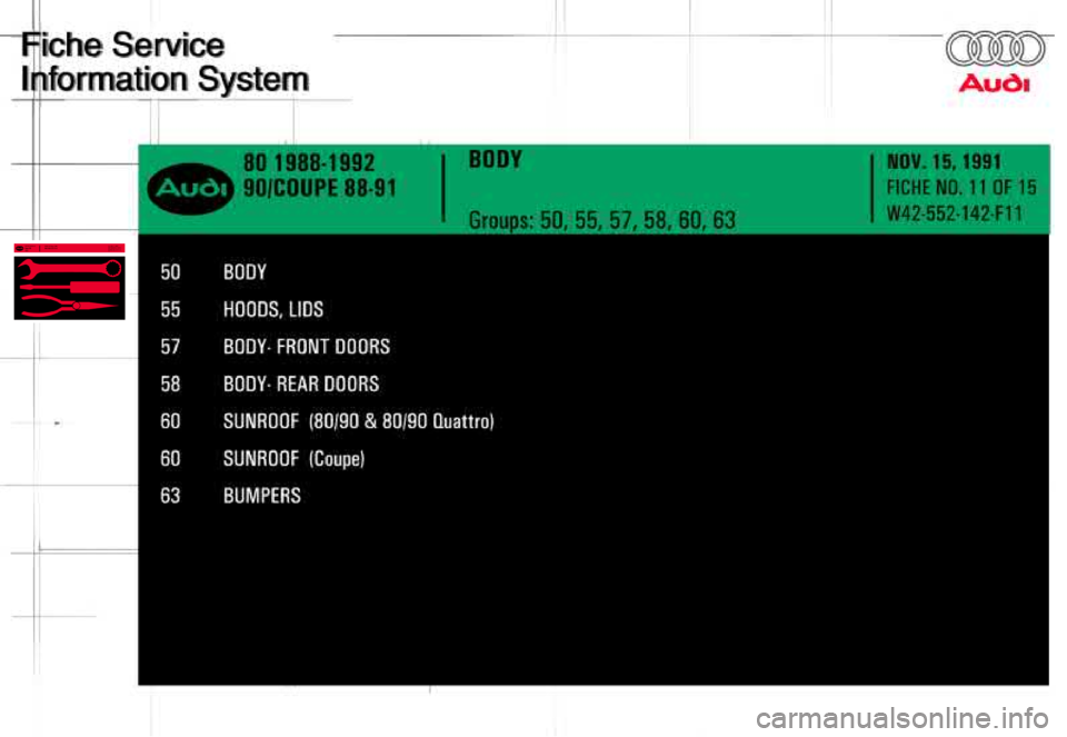 AUDI 80 90 COUPE 1988 Service User Guide AUDI 80 90 COUPE 1988 Service User Guide