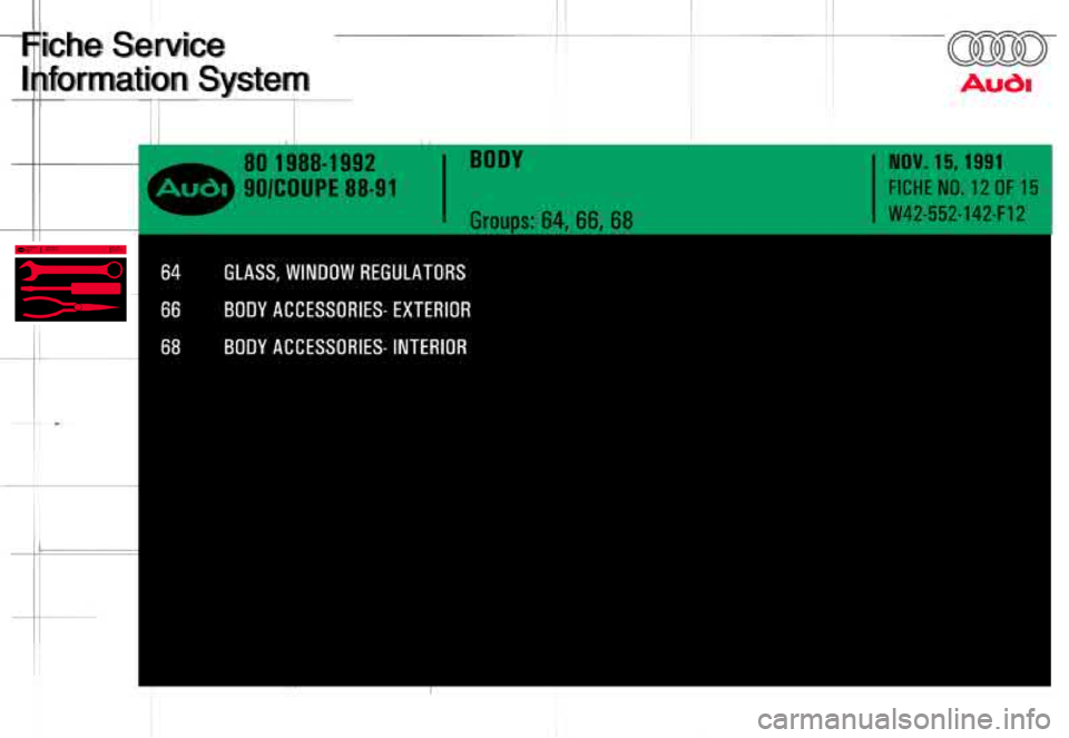AUDI 80 90 COUPE 1988 Service User Guide AUDI 80 90 COUPE 1988 Service User Guide