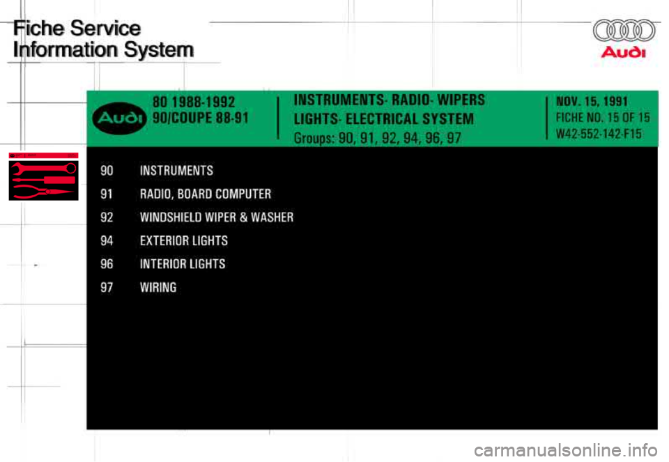 AUDI 80 90 COUPE 1988 Service User Guide AUDI 80 90 COUPE 1988 Service User Guide