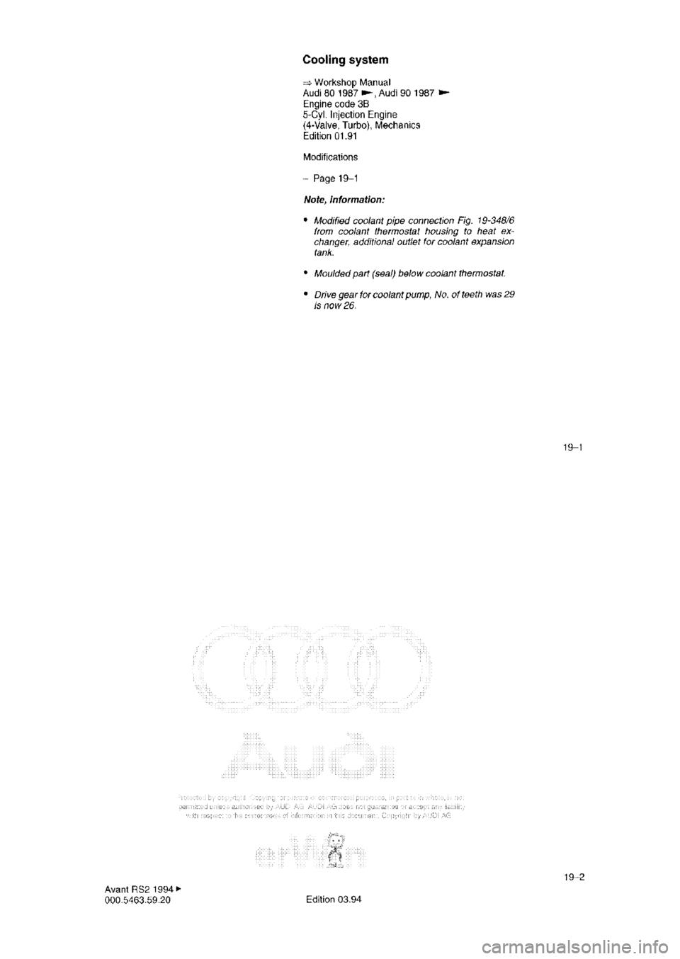 AUDI RS2 1994 Owners Guide 