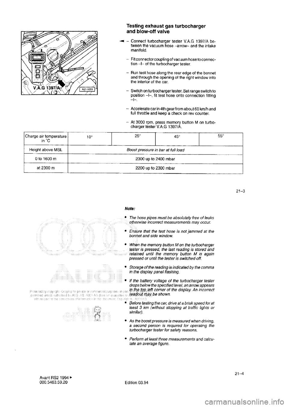 AUDI RS2 1994 Owners Guide AUDI RS2 1994 Owners Guide