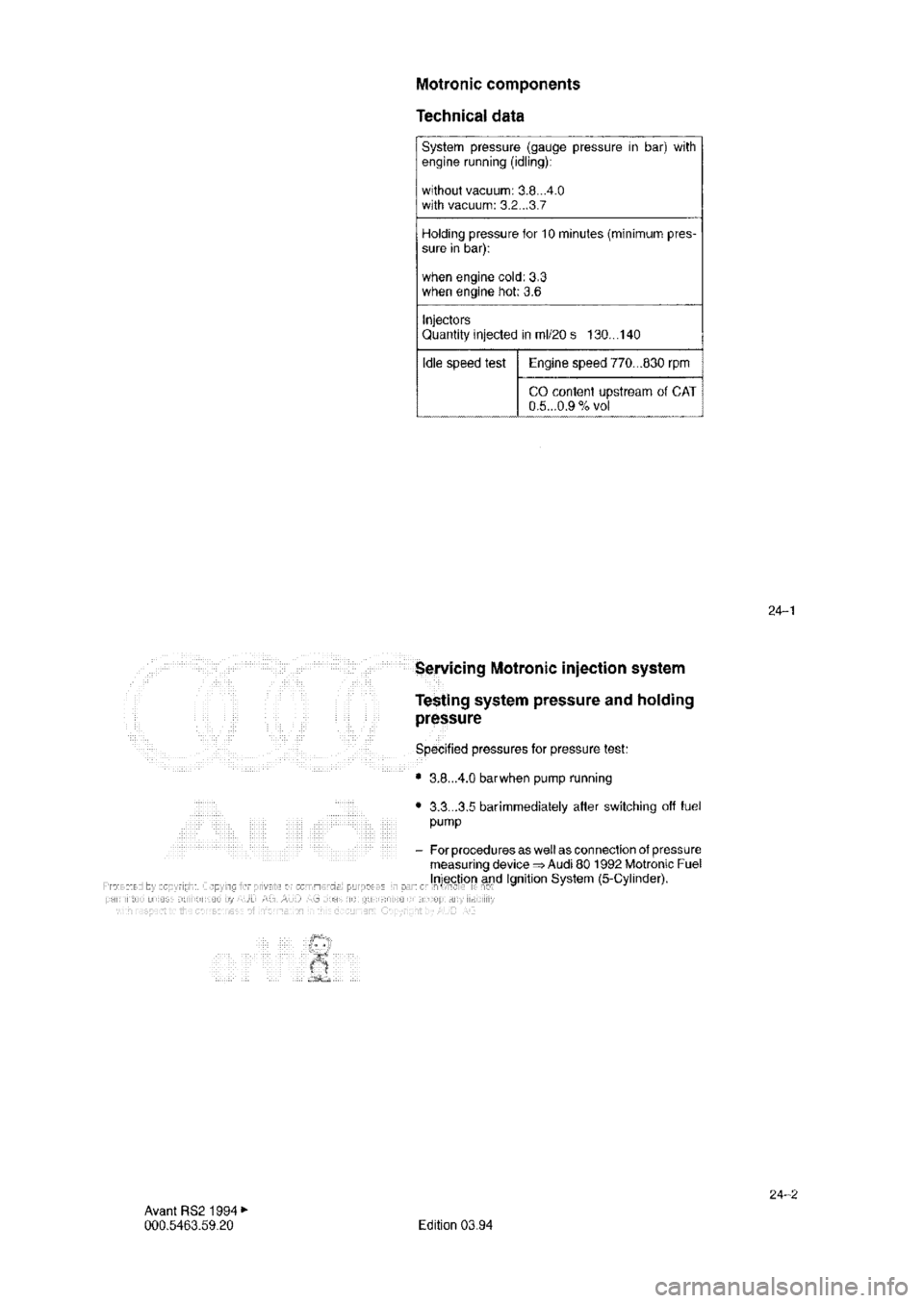 AUDI RS2 1994 Owners Guide 