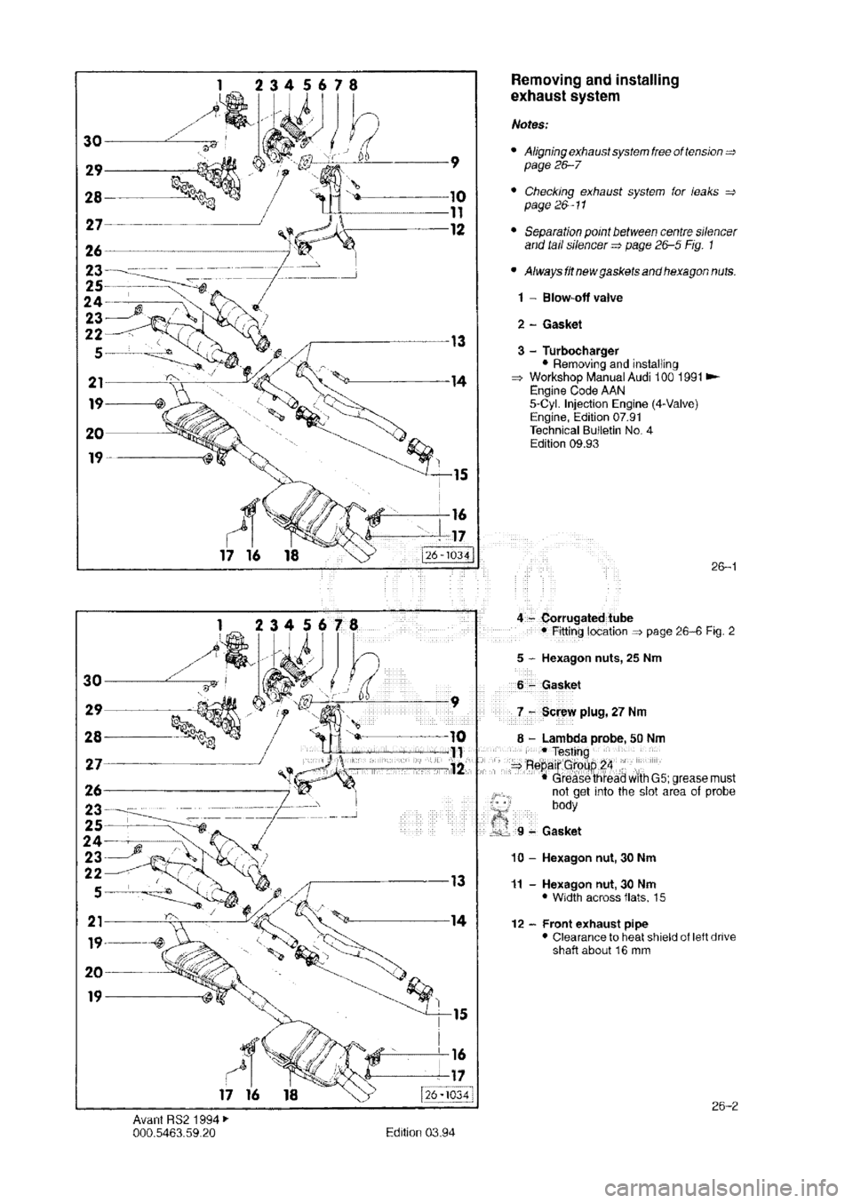 AUDI RS2 1994 Service Manual 