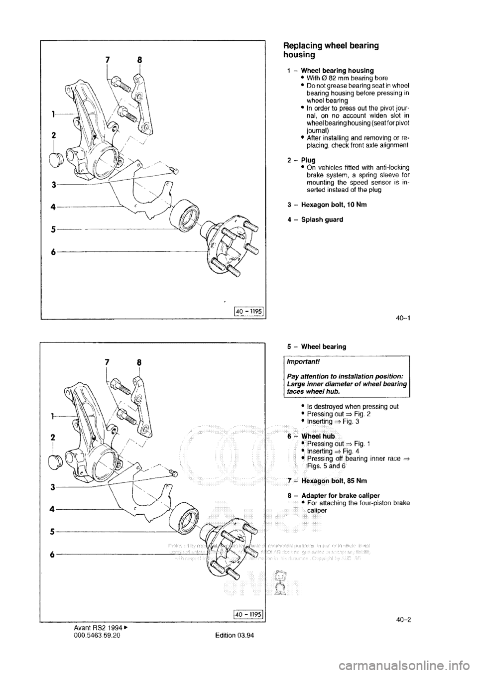 AUDI RS2 1994 Service Manual 