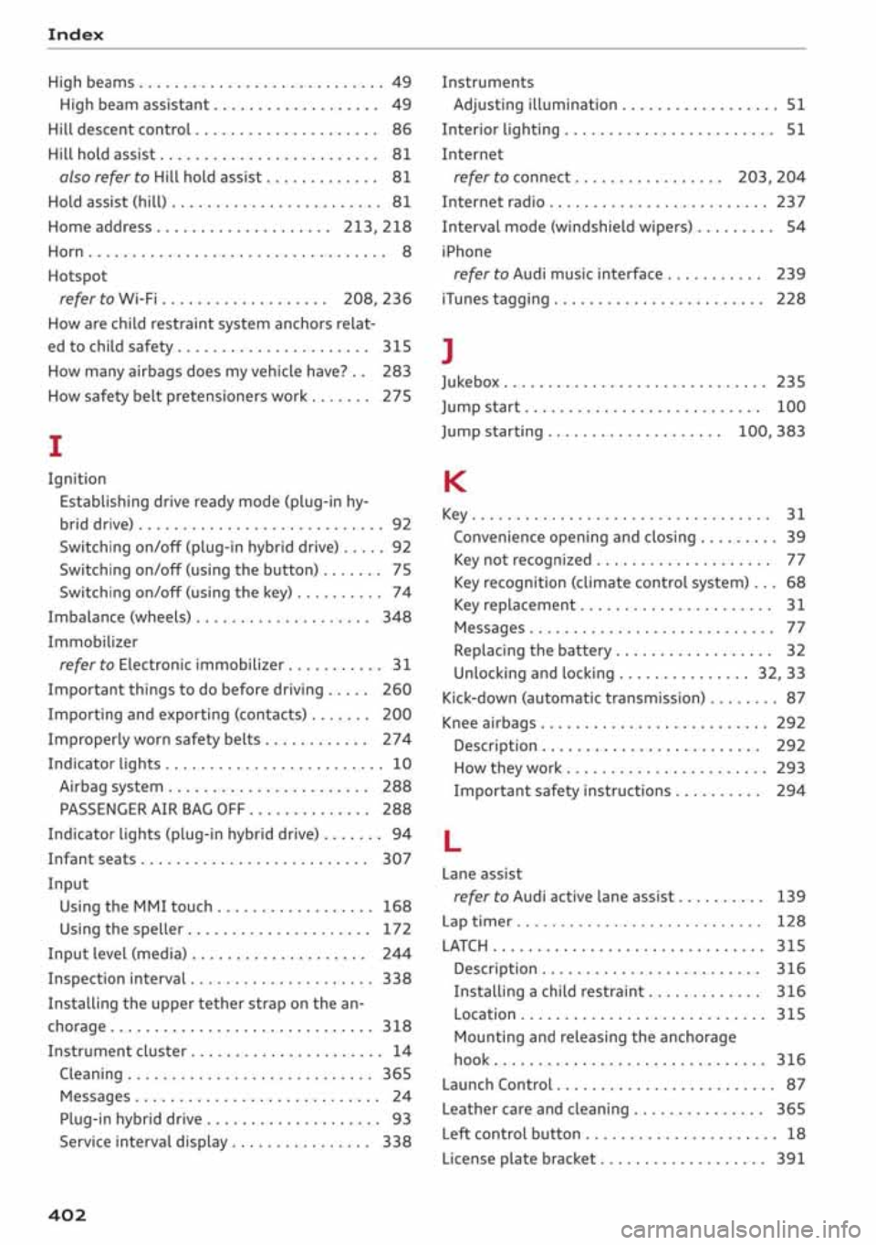 AUDI A3 SEDAN 2019  Owners Manual 
