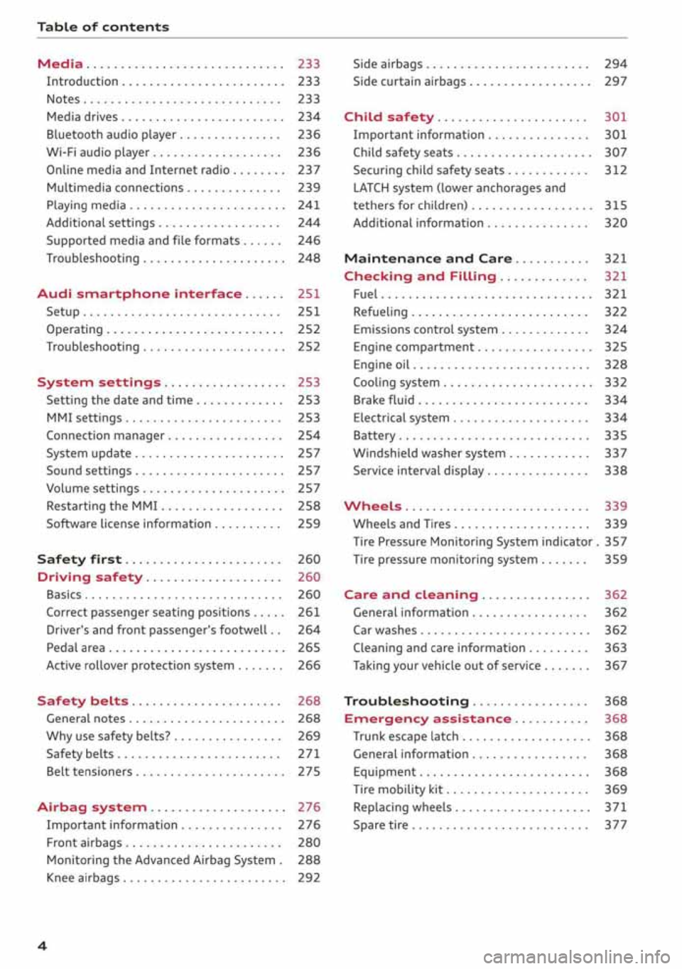 AUDI A3 SEDAN 2019 Owners Manual AUDI A3 SEDAN 2019 Owners Manual