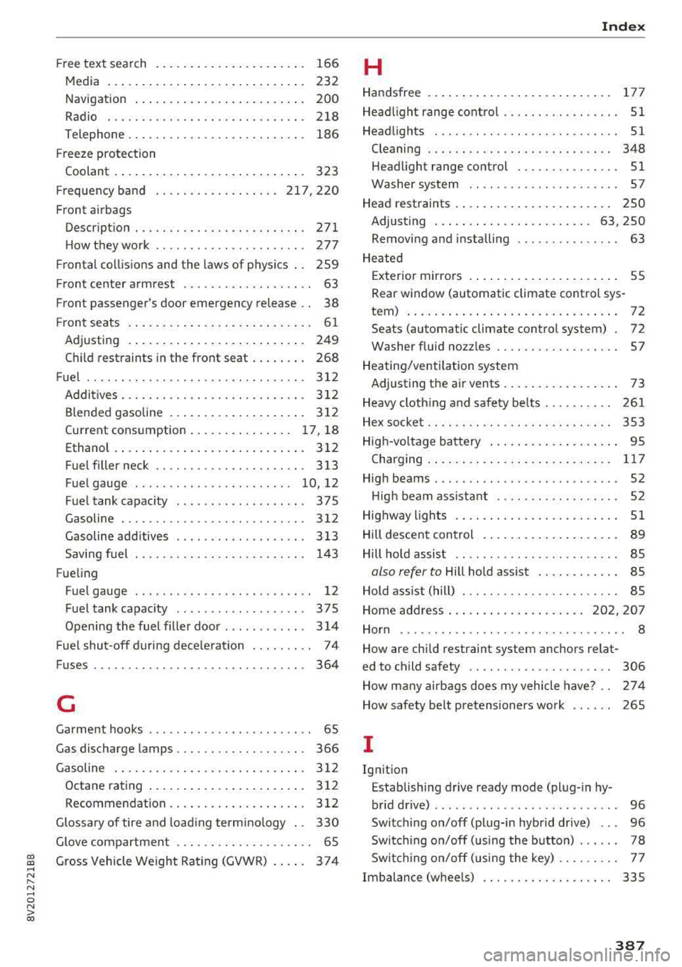 AUDI A3 SEDAN 2017  Owners Manual CXl  CXl .... N ,.__ 
N .... 0 N > 00 
Index 
Free  text  search  .  . . .  . .  . . . .  . . .  . .  . .  . . . .  . 166 H 
Media  ... .. .. ............... .. .... . 232 
Navigation  . . .  . .  . .