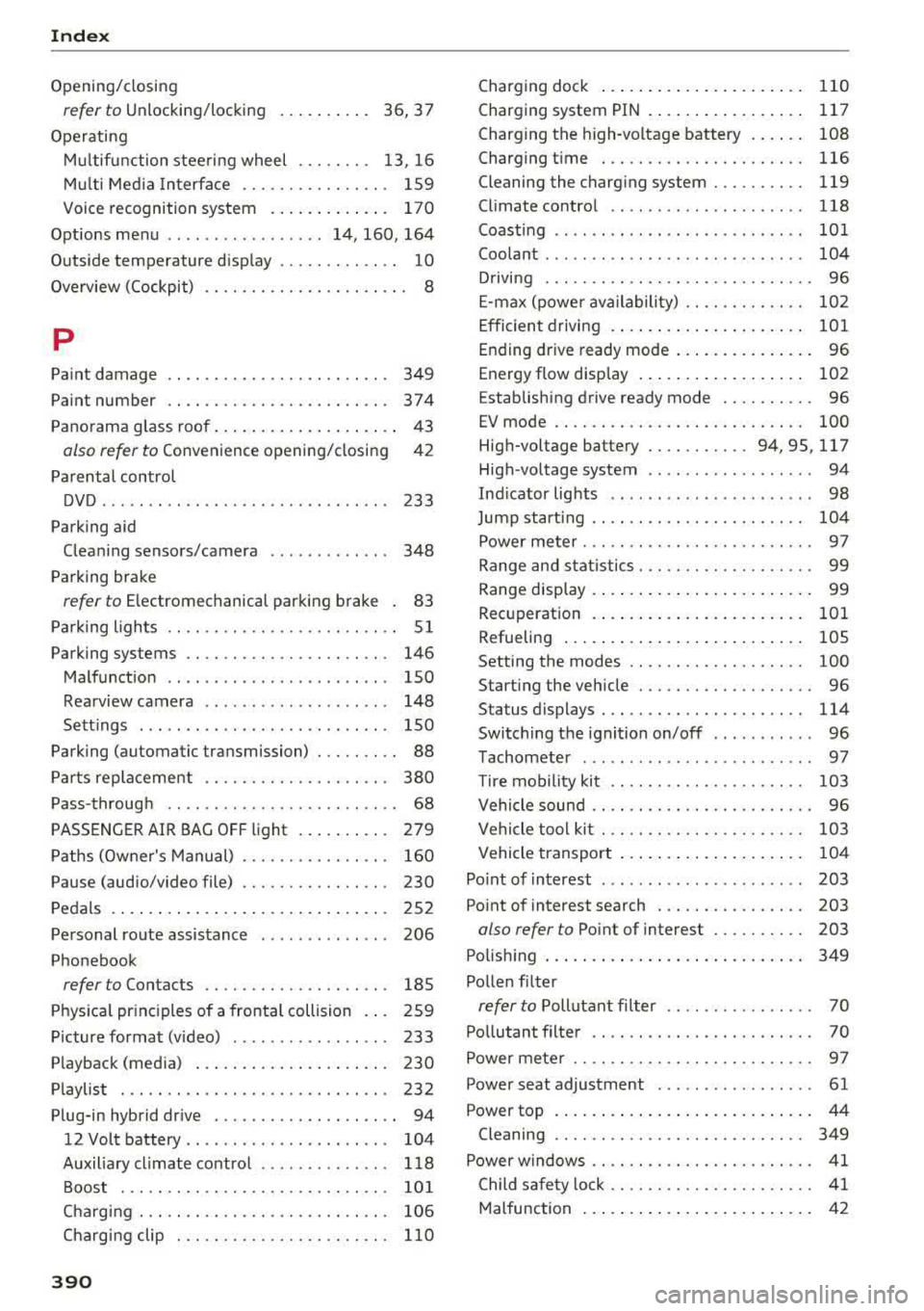 AUDI A3 SEDAN 2017  Owners Manual Index 
Opening/closing 
re fer  to Unlocking/locking 
36,37 
Operating  Multifunction  steering  wheel  . . . . . . .  . 13,  16 
Multi  Media  Interface  . . . . .  . . . .  . . . .  . .  .  159 
Voi