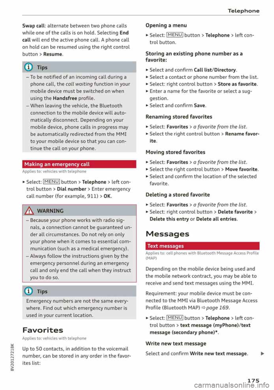 AUDI A3 SEDAN 2020 Owners Manual AUDI A3 SEDAN 2020 Owners Manual