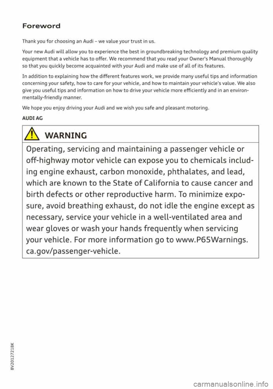 AUDI A3 SEDAN 2020 Owners Manual AUDI A3 SEDAN 2020 Owners Manual