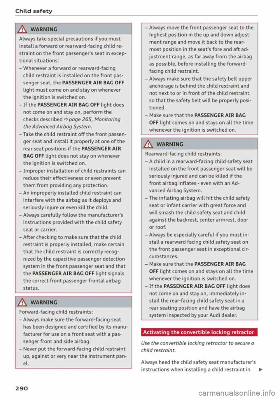 AUDI A3 SEDAN 2020 Owners Manual AUDI A3 SEDAN 2020 Owners Manual