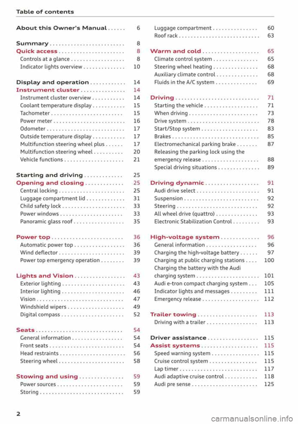 AUDI A3 SEDAN 2020 Owners Manual AUDI A3 SEDAN 2020 Owners Manual
