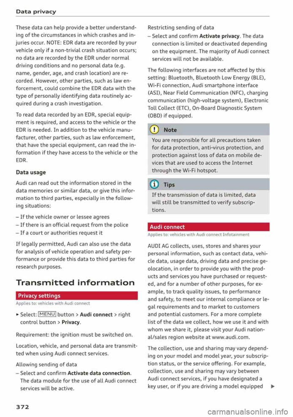 AUDI A3 SEDAN 2020 Owners Manual AUDI A3 SEDAN 2020 Owners Manual