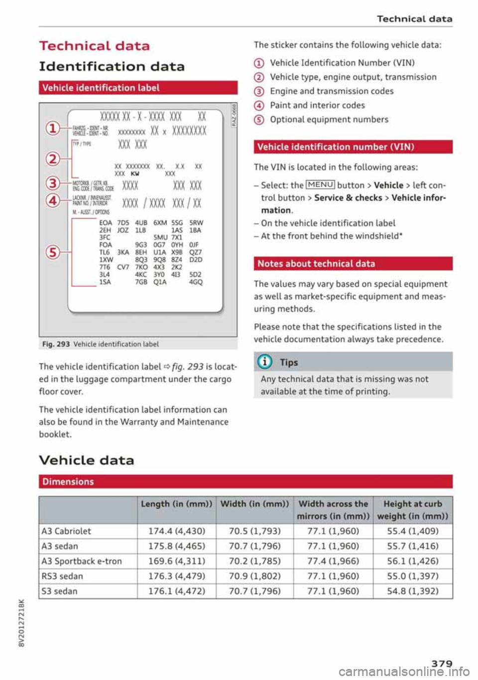 AUDI A3 SEDAN 2020 Owners Manual AUDI A3 SEDAN 2020 Owners Manual