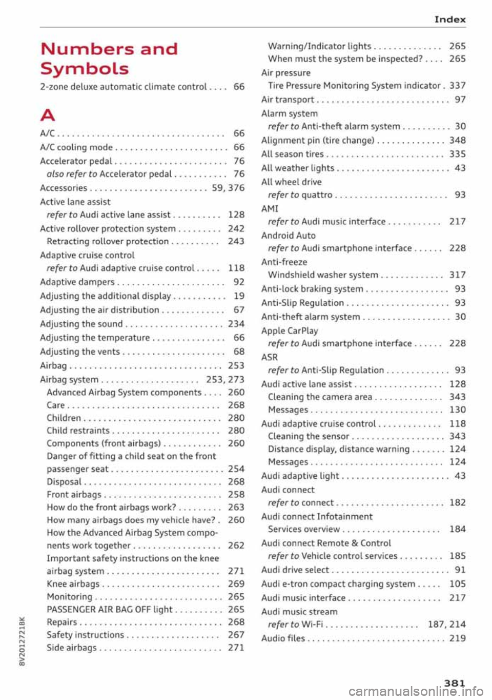 AUDI A3 SEDAN 2020 Owners Manual AUDI A3 SEDAN 2020 Owners Manual