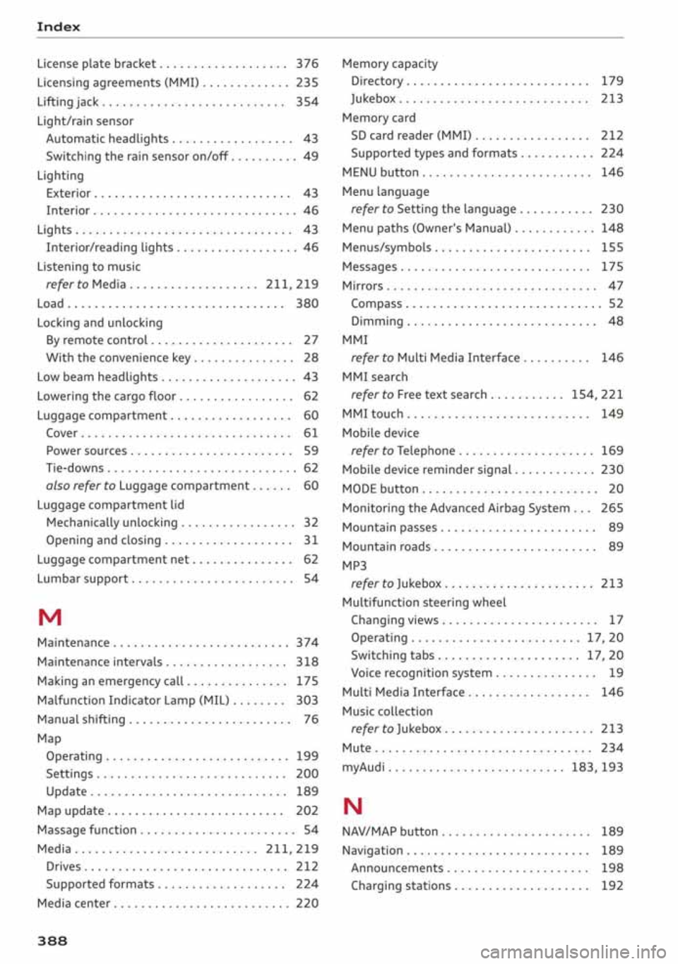 AUDI A3 SEDAN 2020 Owners Manual AUDI A3 SEDAN 2020 Owners Manual