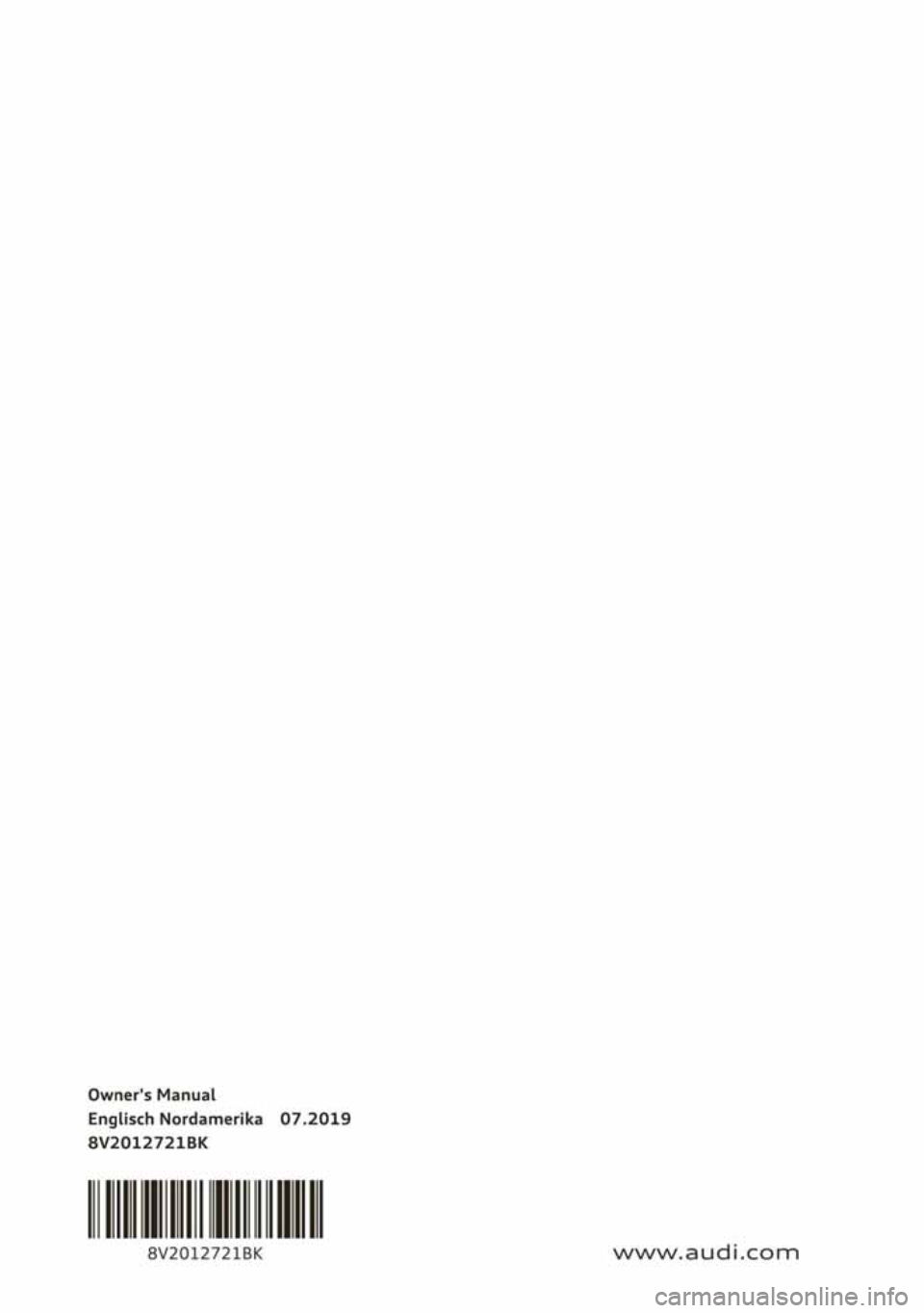 AUDI A3 SEDAN 2020 Owners Manual AUDI A3 SEDAN 2020 Owners Manual