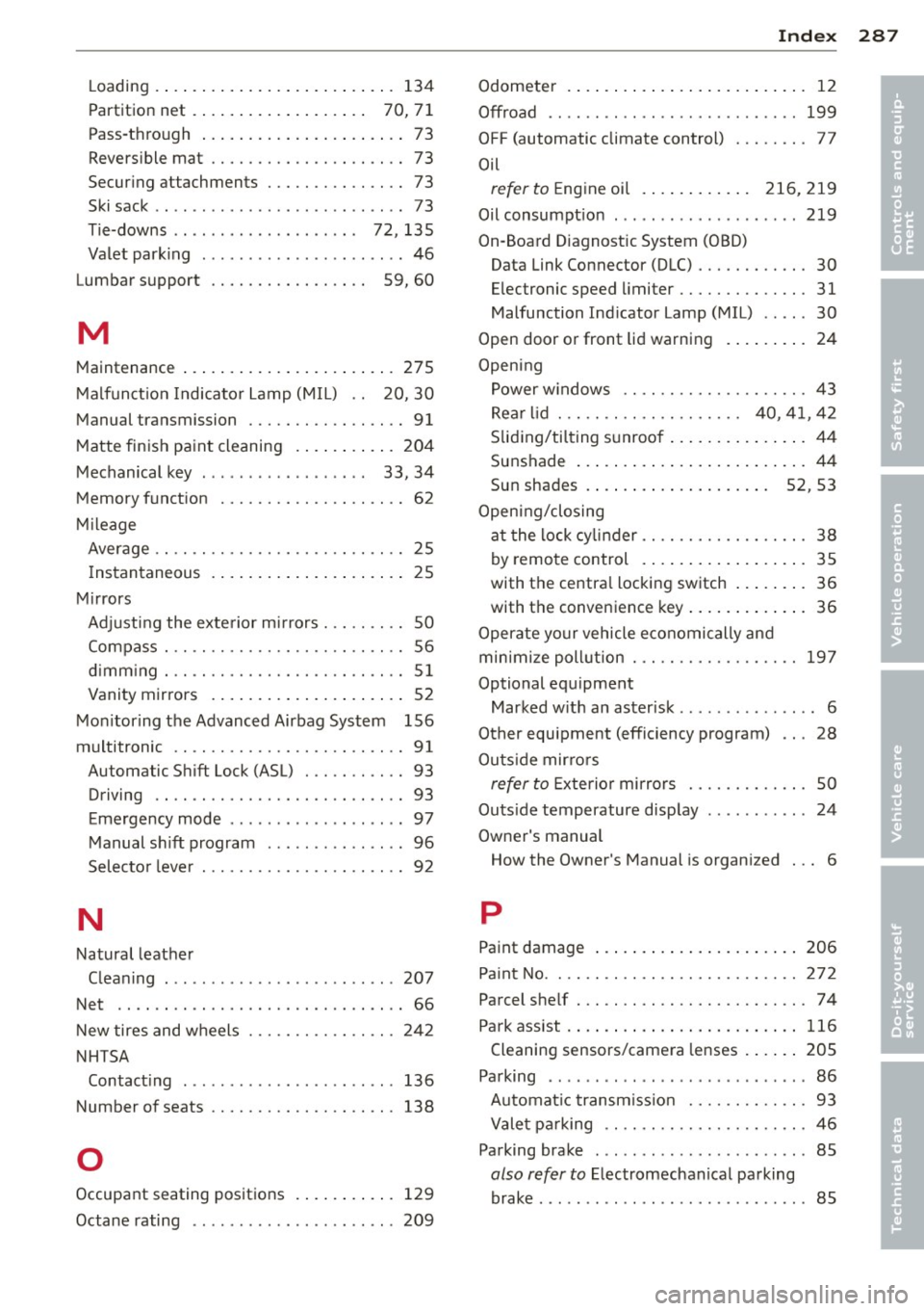 AUDI S4 2014 Owners Manual ------------------------------~I~n~d~e~x~ 287
Loading . . . . . . . . . . . . . . . . . . . . . . . . . . 134
Partition net . . . . . . . . . . . . . . . . . . . 70, 71
Pass-throu AUDI S4 2014 Owners Manual ------------------------------~I~n~d~e~x~ 287
Loading . . . . . . . . . . . . . . . . . . . . . . . . . . 134
Partition net . . . . . . . . . . . . . . . . . . . 70, 71
Pass-throu