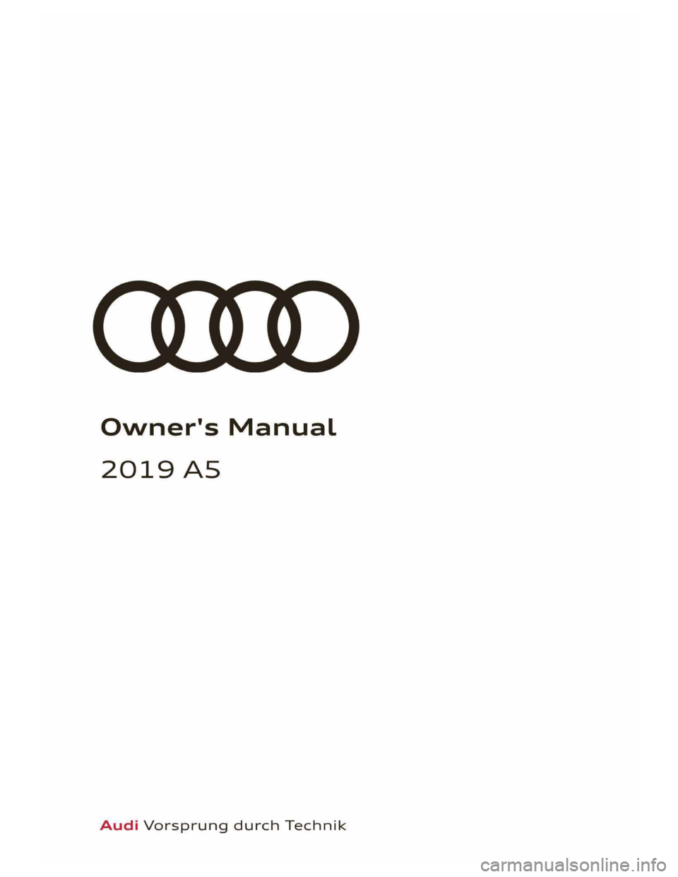 AUDI A5 COUPE 2019  Owners Manual 