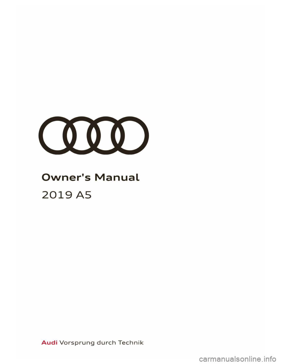 AUDI A5 COUPE 2019 Owners Manual AUDI A5 COUPE 2019 Owners Manual