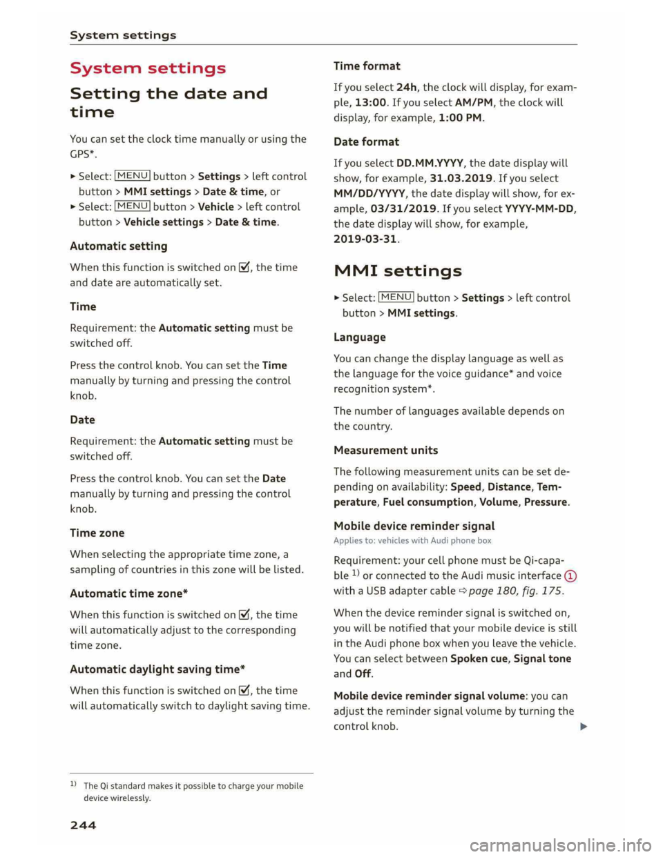 AUDI A5 COUPE 2019  Owners Manual 