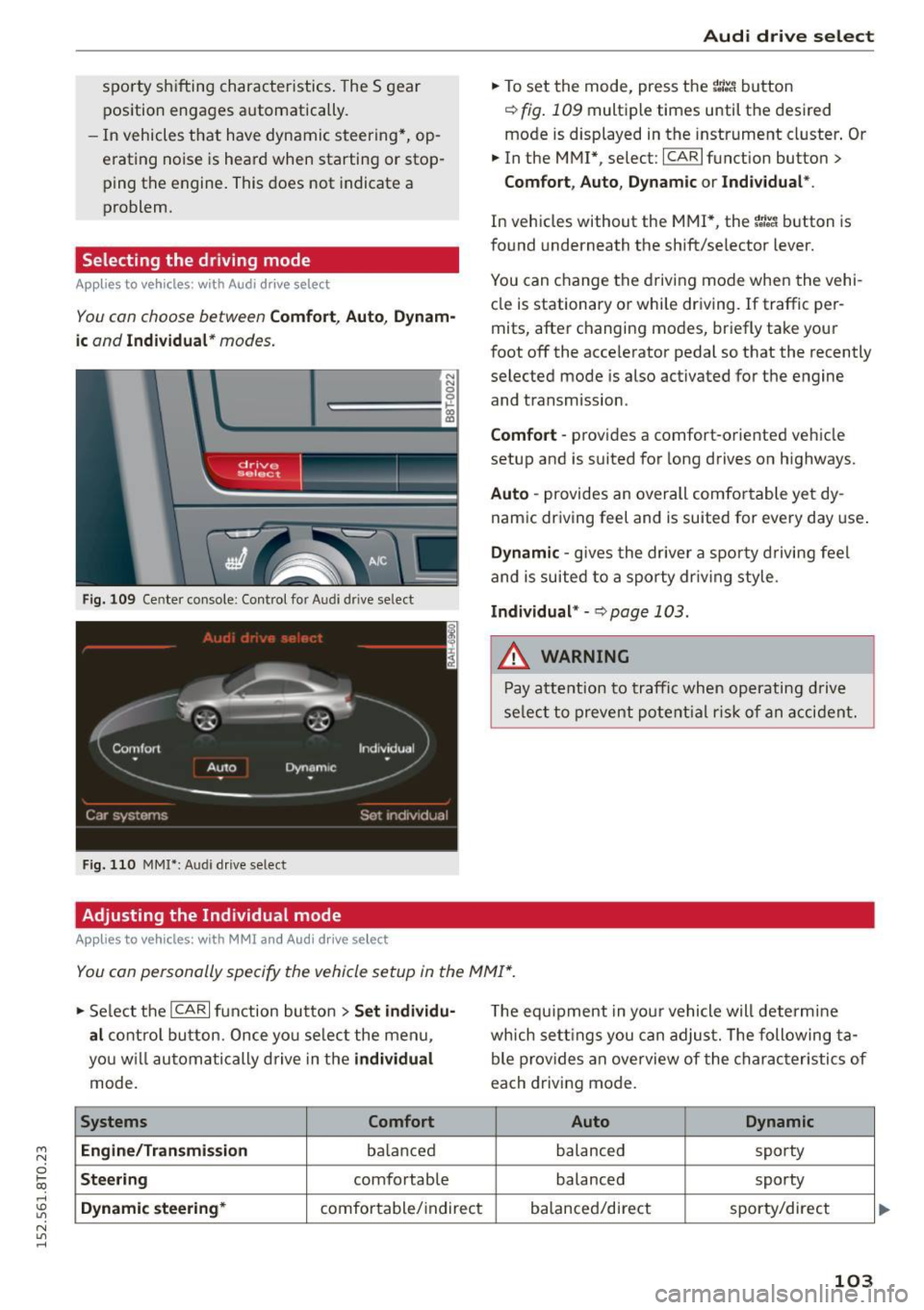 AUDI A5 COUPE 2015 Owners Manual M N
0 loo
rl I.O
" N
" rl
sporty sh ifting charac ter istics . The 5 gear
position engages automatically.
- In vehicles that have dynamic steering*, op
erating noise is he AUDI A5 COUPE 2015 Owners Manual M N
0 loo
rl I.O
" N
" rl
sporty sh ifting charac ter istics . The 5 gear
position engages automatically.
- In vehicles that have dynamic steering*, op
erating noise is he