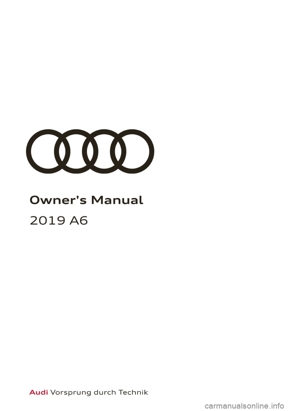 AUDI A6 2019  Owners Manual 