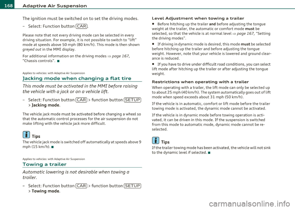 AUDI S6 2010 Owners Manual lffllL-___:A....:.: d....: a:;£ p..:t :.:.i..:. v ..:e :....:.. A..:.i:.:. r_ S.::..: u....: s~ p!.:..: e:..:.n..:. s::..:.. i o::..:.. n;__ _________________________________________ _
The igniti AUDI S6 2010 Owners Manual lffllL-___:A....:.: d....: a:;£ p..:t :.:.i..:. v ..:e :....:.. A..:.i:.:. r_ S.::..: u....: s~ p!.:..: e:..:.n..:. s::..:.. i o::..:.. n;__ _________________________________________ _
The igniti