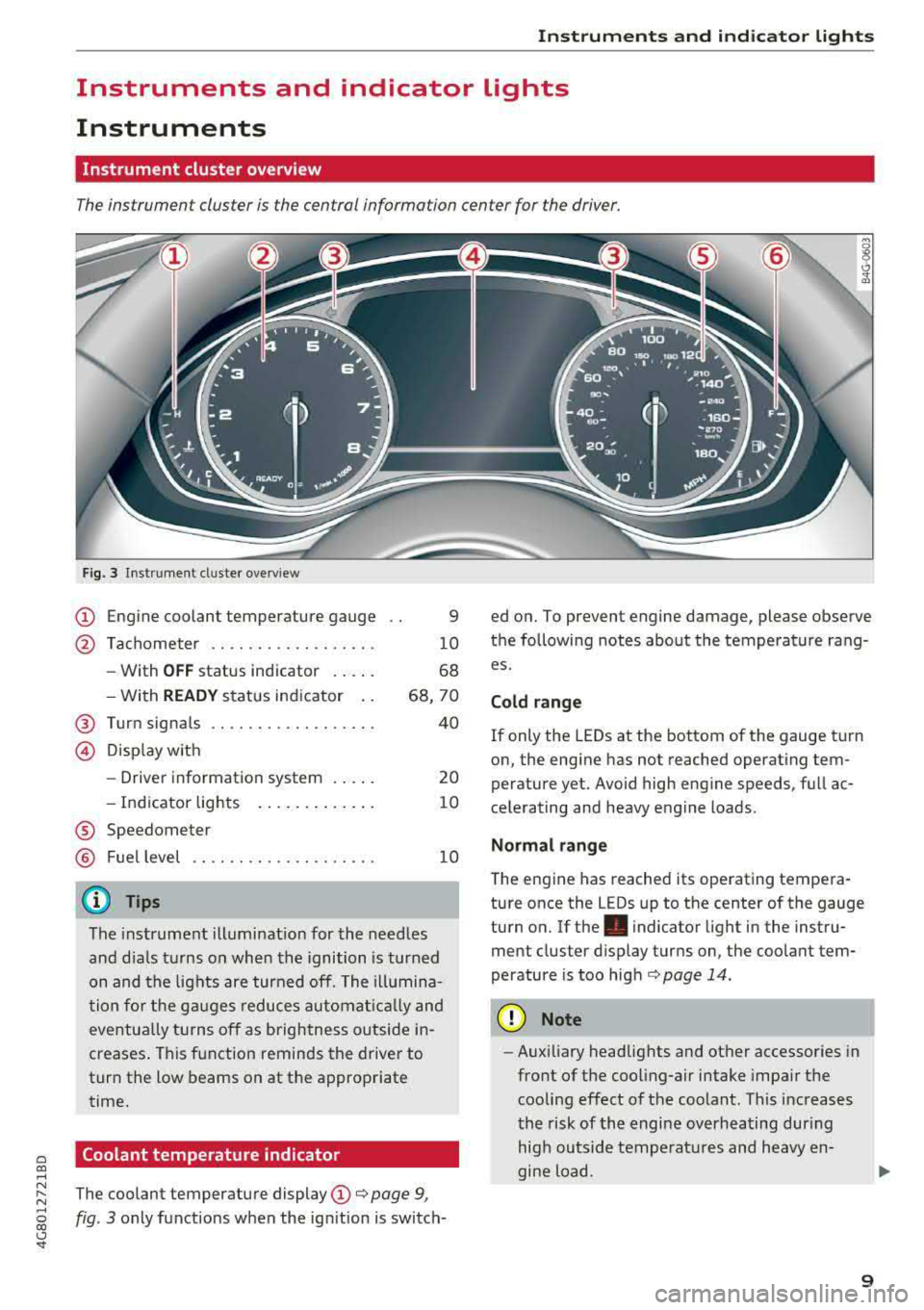 AUDI A7 2018 Owners Manual a co ,...,
Instruments and indicator ligh ts
Instruments and ind icator lights
Instruments
Instrument cluster overview
The instrument cluster is the central information center for t AUDI A7 2018 Owners Manual a co ,...,
Instruments and indicator ligh ts
Instruments and ind icator lights
Instruments
Instrument cluster overview
The instrument cluster is the central information center for t