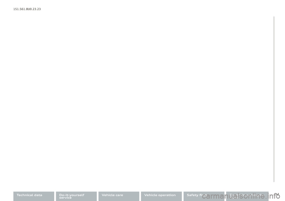 AUDI Q3 2015 Owners Manual 151.561.SU0 .23.23
Of:>eration Safety first
•
-J AUDI Q3 2015 Owners Manual 151.561.SU0 .23.23
Of:>eration Safety first
•
-J