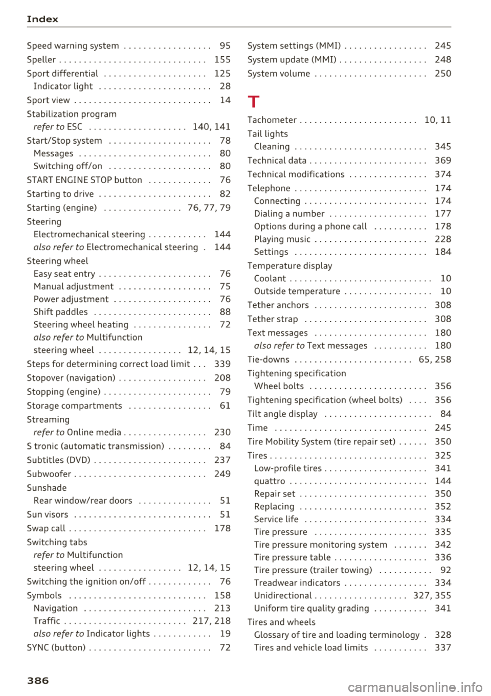 AUDI Q5 2018 Owners Manual Index
Speed warn ing syst em . . . . . . . . . . . . . . . . . . 95
Speller . . . . . . . . . . . . . . . . . . . . . . . . . . . . . . 155
Sport diffe rentia l . . . . . . . . . . AUDI Q5 2018 Owners Manual Index
Speed warn ing syst em . . . . . . . . . . . . . . . . . . 95
Speller . . . . . . . . . . . . . . . . . . . . . . . . . . . . . . 155
Sport diffe rentia l . . . . . . . . . .