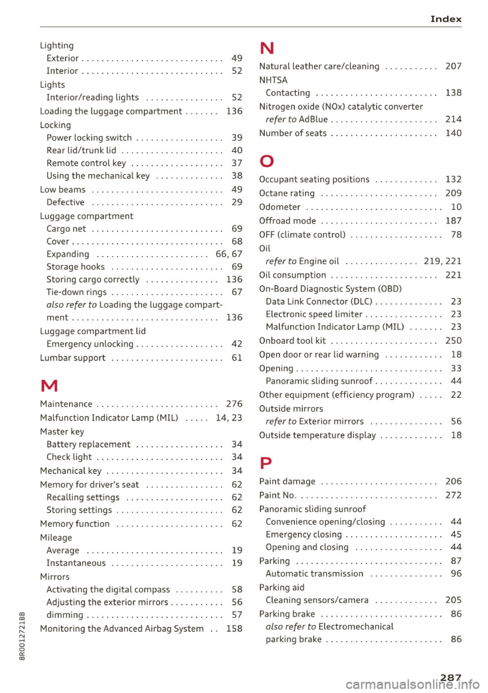 AUDI Q5 2017  Owners Manual CD 
CD 
.... N ,-... N ..... 0 0 C<. 00 
Lighting Exterior  .  . . .  . .  . .  . .  . .  . . . .  . . .  . .  . .  . . . .  . . 
49 
Inter ior  .  . . .  . .  . .  . . .  .  . . . .  . . .  . .  . .