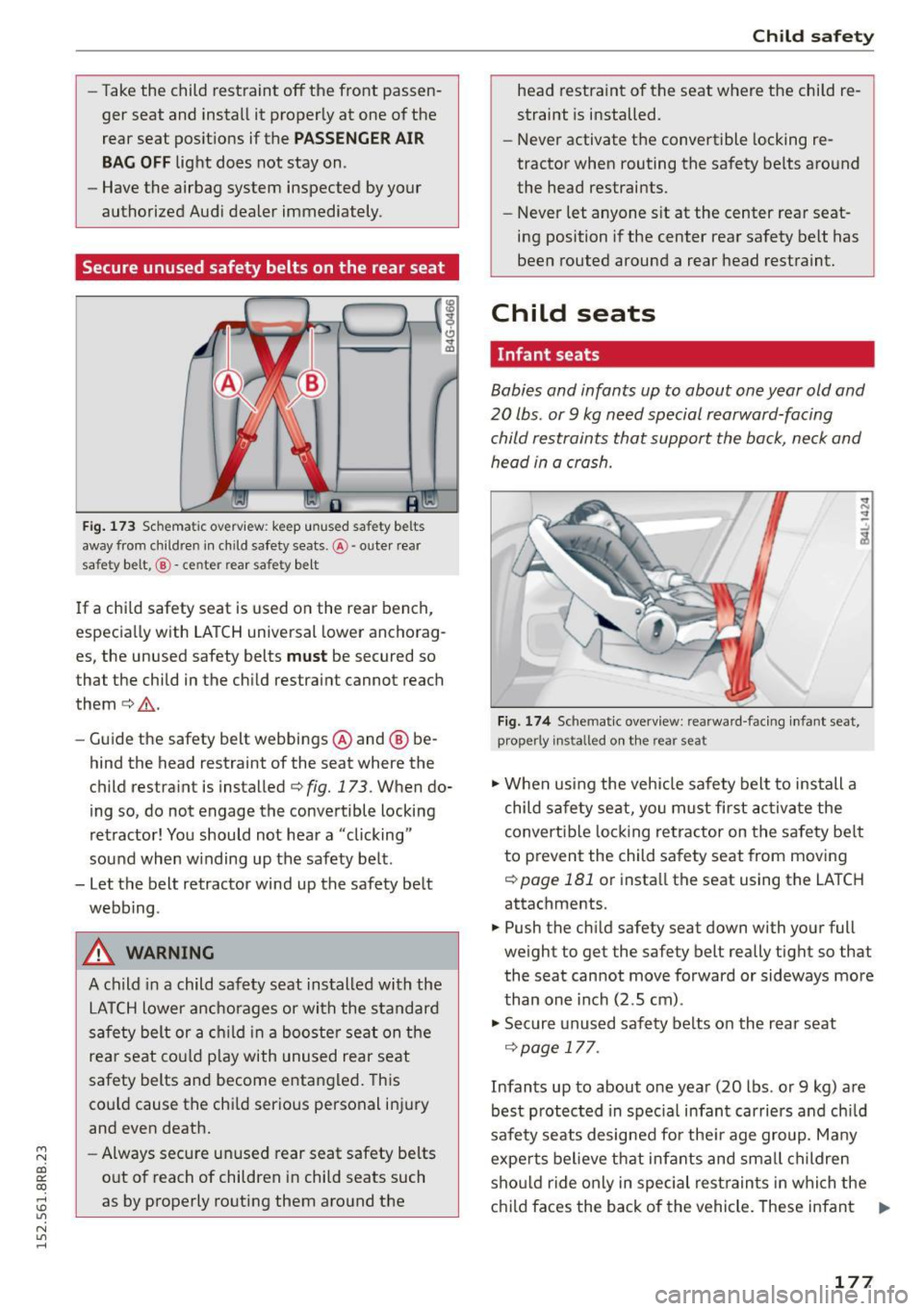 AUDI Q5 2015 Owners Manual M N
co ~ co
rl I.O
" N
" rl
-Take the child restraint off the front passen
ger seat and install it properly at one of the
rear seat pos itions if the
PASSENGER AIR
BA G OFF AUDI Q5 2015 Owners Manual M N
co ~ co
rl I.O
" N
" rl
-Take the child restraint off the front passen
ger seat and install it properly at one of the
rear seat pos itions if the
PASSENGER AIR
BA G OFF