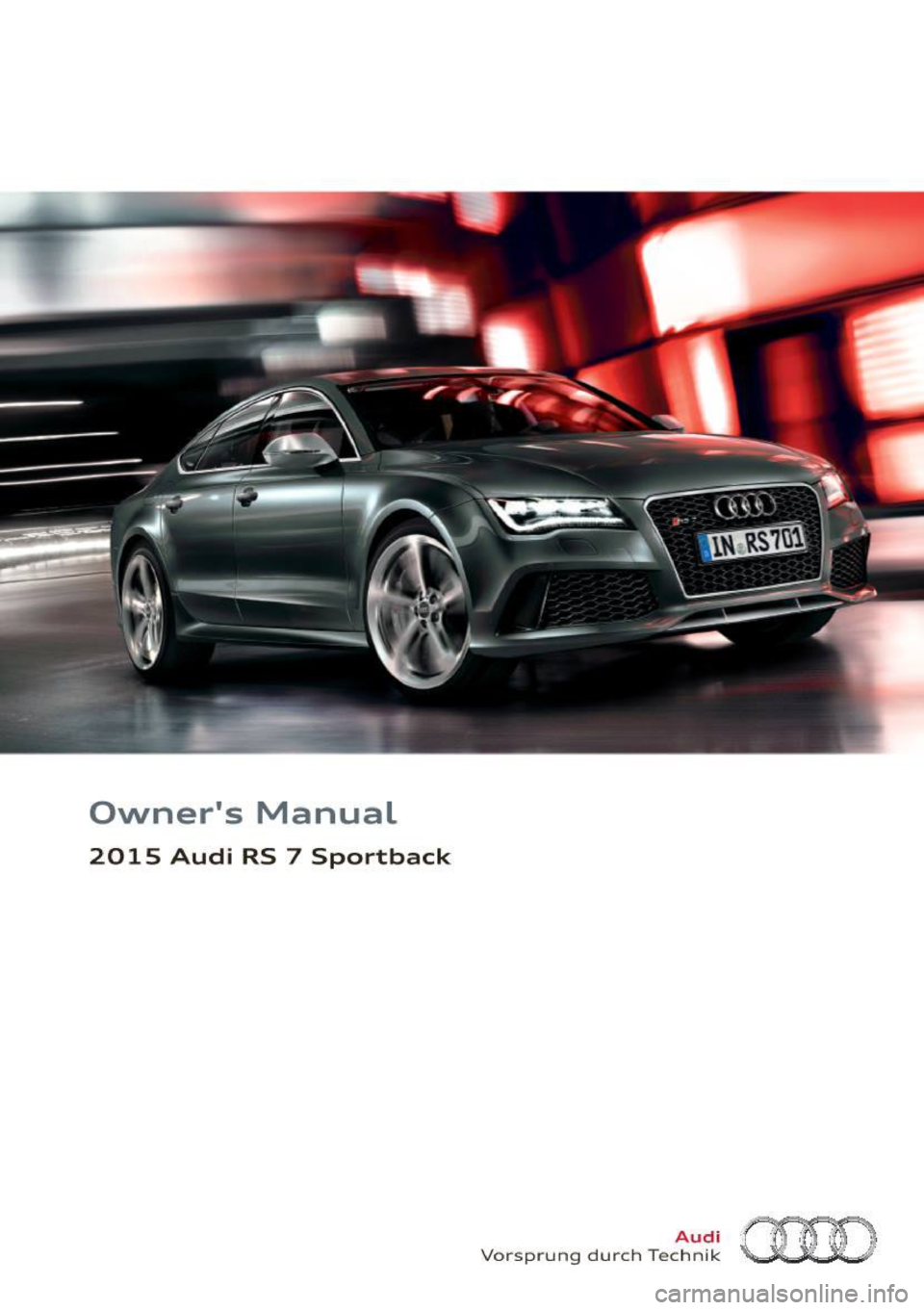 AUDI RS7 SPORTBACK 2015  Owners Manual 