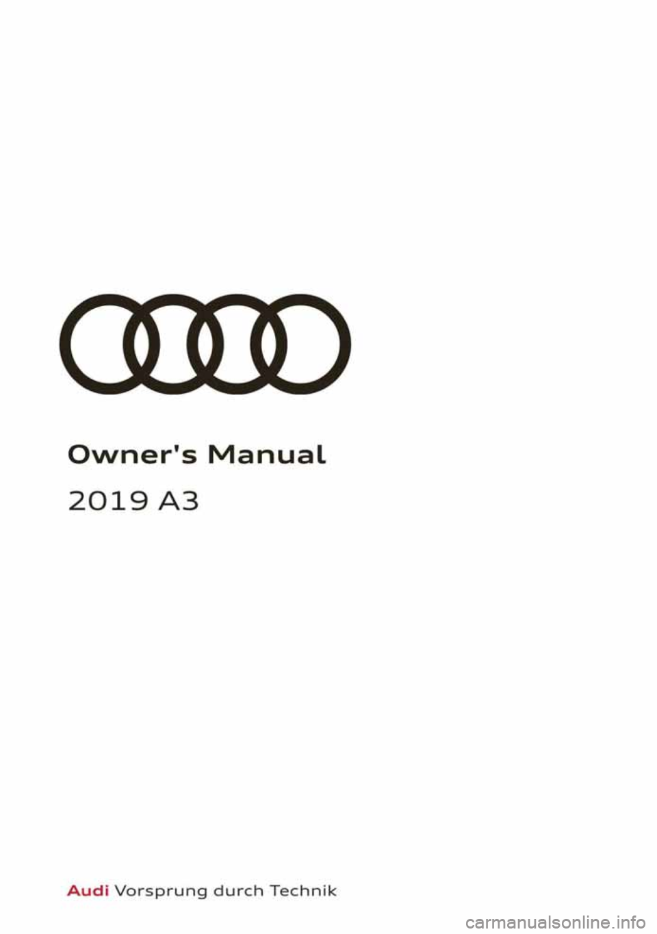 AUDI S3 SEDAN 2019 Owners Manual AUDI S3 SEDAN 2019 Owners Manual