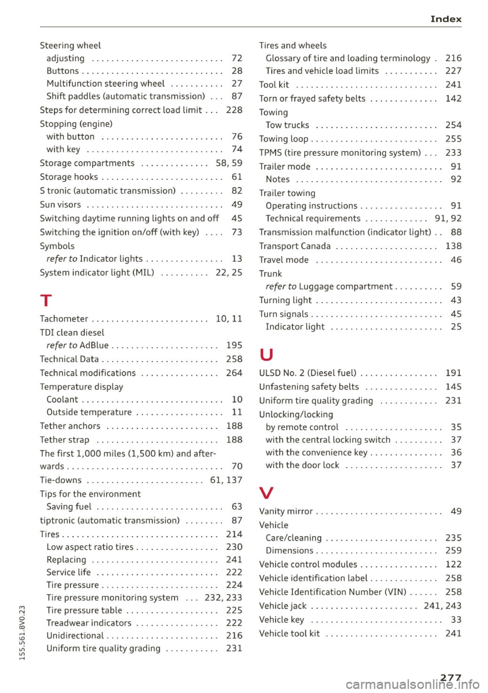 AUDI S3 SEDAN 2015  Owners Manual M N 
0 > co ,...., \!) 1.11 
1.11 
1.11 
,...., 
Steering  wheel 
adjusting  . .  . .  . .  . .  . .  . . . .  . . .  . .  . .  . . . .  . .  72 
Buttons. ... .. .............. ... .. .. ..  28 
Mu