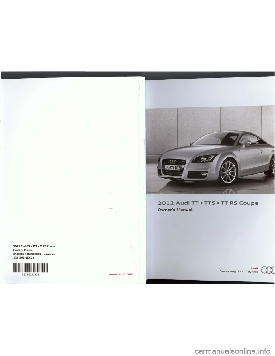 AUDI TT 2012  Owners Manual 