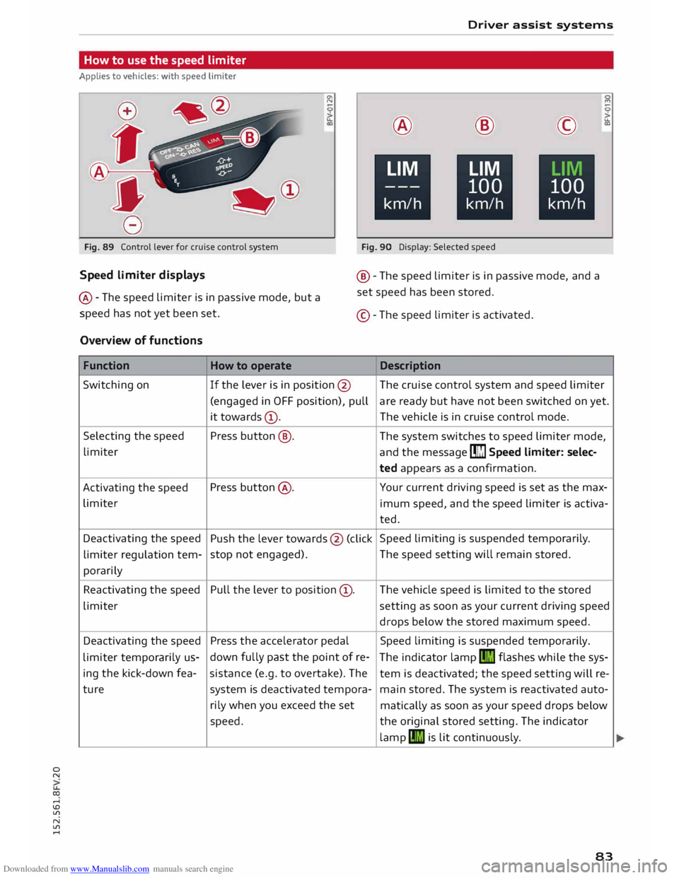 AUDI TT COUPE 2014 Manual Online Downloaded from www.Manualslib.com manuals search engine 0
N
co
....
\D Lfl
N
Lfl
.... How
to use the speed limiter
Applies to vehicles: with speed limiter
0
,
� 0 °'
N
 AUDI TT COUPE 2014 Manual Online Downloaded from www.Manualslib.com manuals search engine 0
N
co
....
\D Lfl
N
Lfl
.... How
to use the speed limiter
Applies to vehicles: with speed limiter
0
,
� 0 °'
N
Â